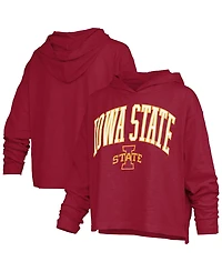 Pressbox Women's Iowa State Cyclones Nelson Arch Over Logo Long Sleeve Hooded Slub T-Shirt