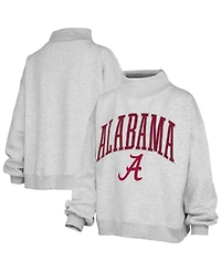 Pressbox Women's Alabama Crimson Tide Nelson Texture Lingo Oversized Mock Neck Fleece Sweatshirt