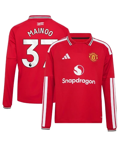 Adidas Boys' and Girls' Kobbie Mainoo 2026/27 Home Replica Long-Sleeve Polo Jersey