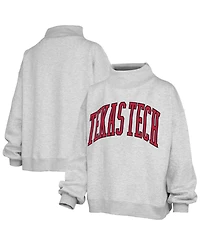 Pressbox Women's Texas Tech Red Raiders Nelson Oversized Graphic Mock Neck Sweatshirt
