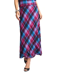 Vince Camuto Women's Bias Plaid A-Line Maxi Skirt