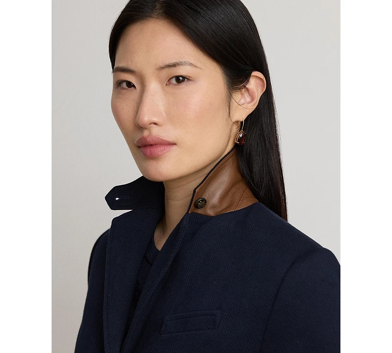 Lauren Ralph Women's Herringbone Notch Lapel Blazer