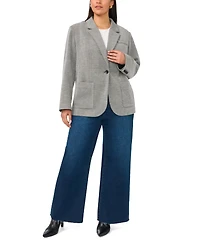Vince Camuto Plus Single-Button Mid-Length Stretch Blazer