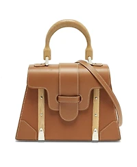 Pre-Owned Goyard Saigon Pm Leather and Wood Top Handle Bag