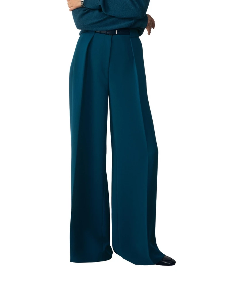The Fold Women's Lyon High-Rise Palazzo Wide-Leg Pants