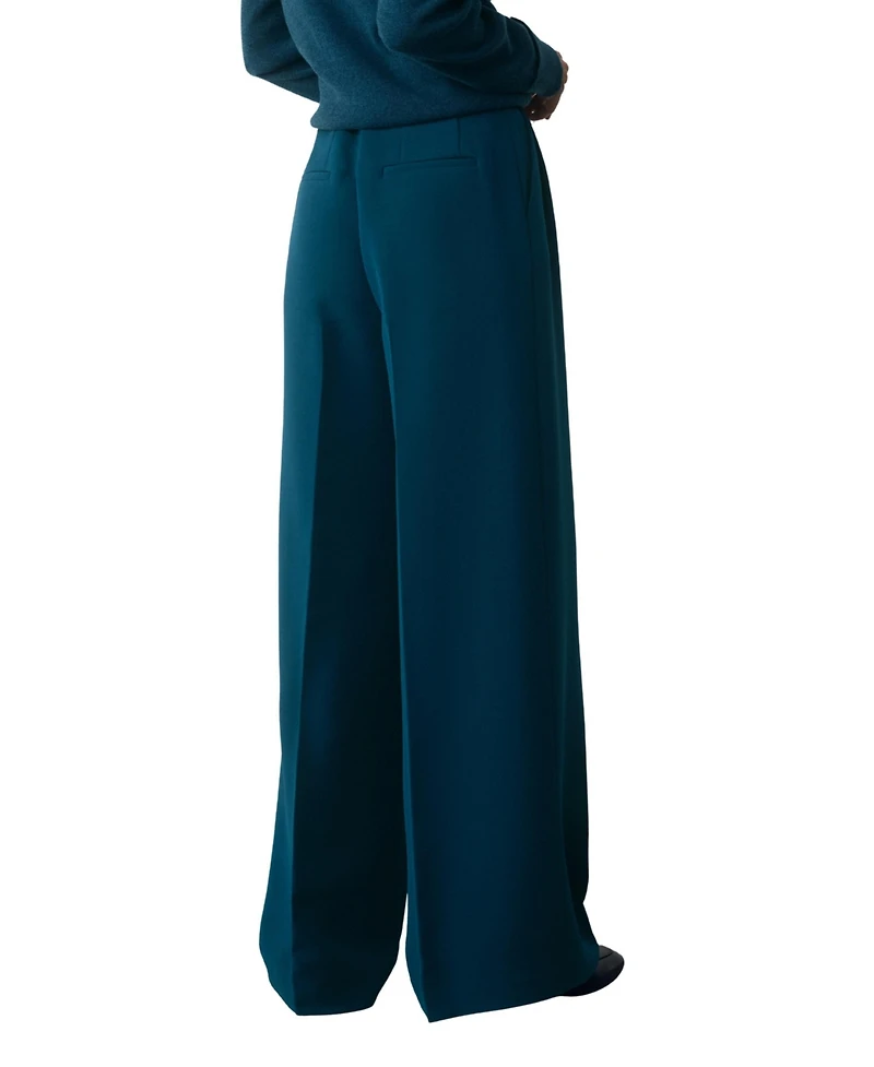 The Fold Women's Lyon High-Rise Palazzo Wide-Leg Pants