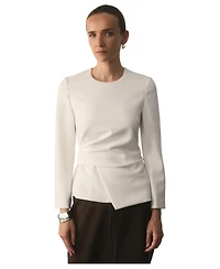 The Fold Women's Malone Long-Sleeve Peplum Blouse