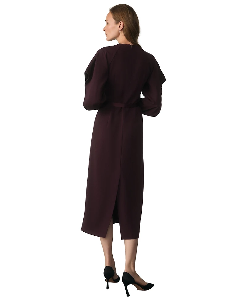 The Fold Women's Asti Long-Sleeve Puff-Sleeve Midi Dress