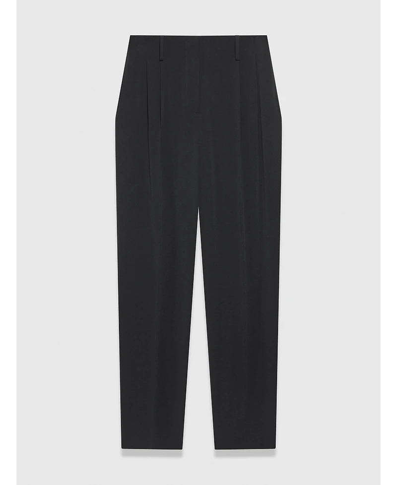 The Fold Women's Siena High-Waist Pleated Barrel Trousers