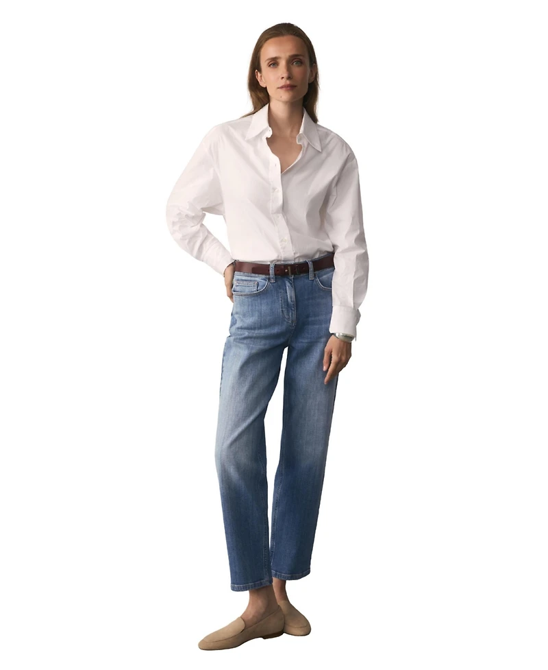 The Fold Women's Claudia Cotton-Blend Oversized Long-Sleeve Button-Down Shirt