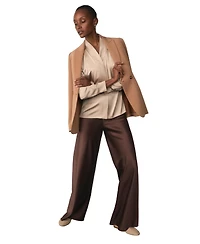 The Fold Women's Lucena High-Waisted Wide-Leg Satin Trousers