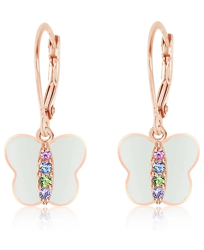 Chanteur Kids Butterfly Hypoallergenic Earrings for Girls with Sterling Silver Leverbacks