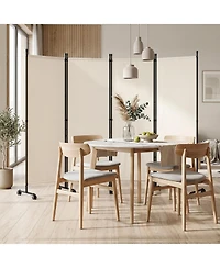 Gymax 4-Panel Room Divider 5.7 Feet Tall Folding Privacy Screen with Lockable Wheels