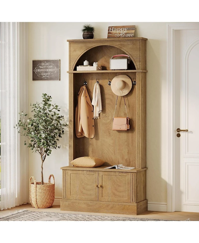 Tribesigns 70.86" Hall Tree with Bench and Shoe Storage