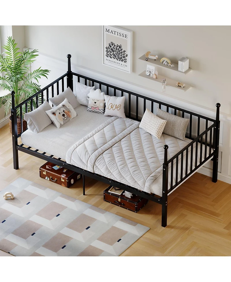 Streamdale Furniture Sturdy Metal Bed Frame with Posts