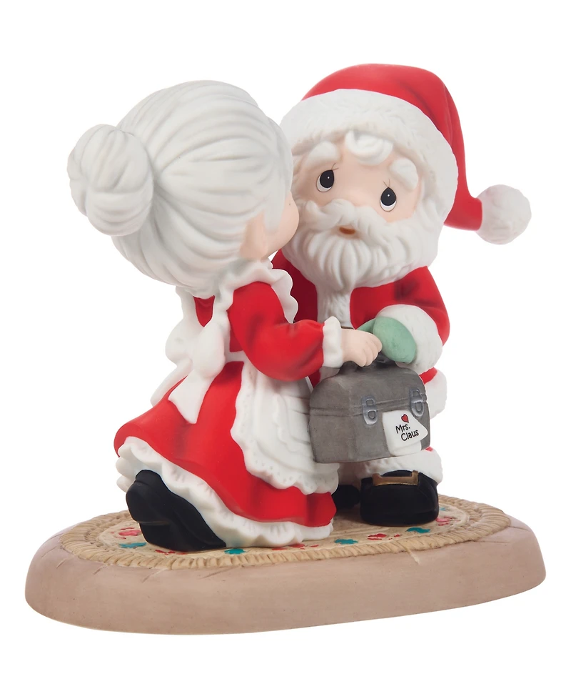 Precious Moments Santa Mrs. Claus Kissing Figurine