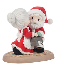 Precious Moments Santa Mrs. Claus Kissing Figurine