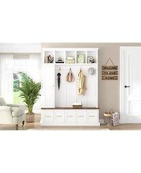 Streamdale Furniture Entryway Hall Tree with Coat Hooks