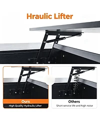 Streamdale Furniture Wood Lift Top Coffee Table with Hidden Compartment and Storage Shelf