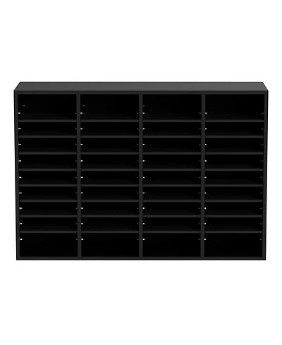 Slickblue 36-Compartment Wood File Organizer with Removable Shelves for Mail, Documents and Paper