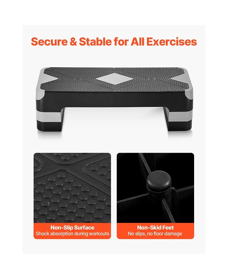 Hongge 28-Inch Height Adjustable Aerobic Exercise Step Platform