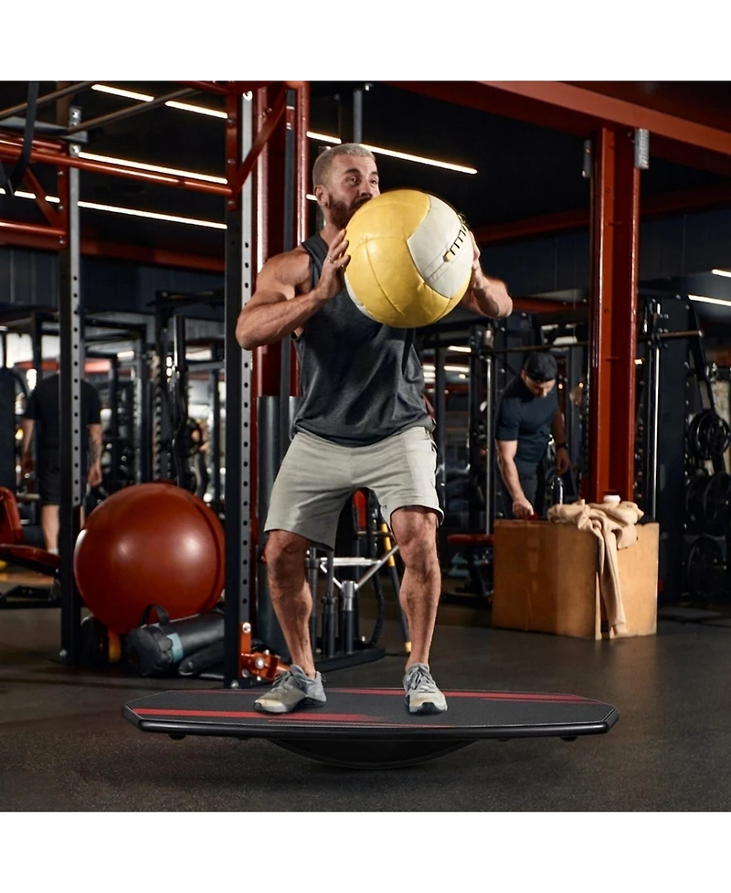 Hongge 32-Inch Wooden Balance Board Trainer with Roller Set