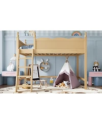 Streamdale Furniture Twin Wood Loft Bed with Ladders and Under-Bed Space
