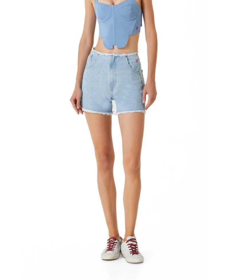 Pcfg Women's High Waist Denim Shorts