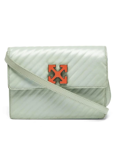 Pre-Owned Off-White Women's Jitney 2.0 Diagonal Quilted Leather Shoulder Bag