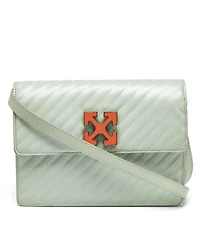 Pre-Owned Off-White Women's Jitney 2.0 Diagonal Quilted Leather Shoulder Bag
