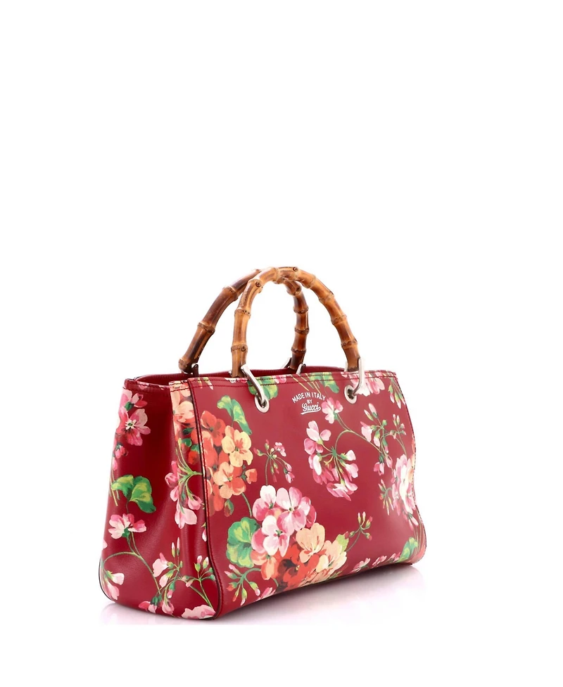 Pre-Owned Gucci Medium Bamboo Shopper Tote Blooms Print Leather