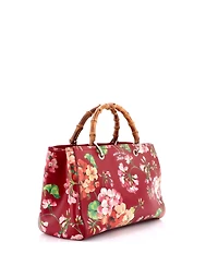 Pre-Owned Gucci Medium Bamboo Shopper Tote Blooms Print Leather