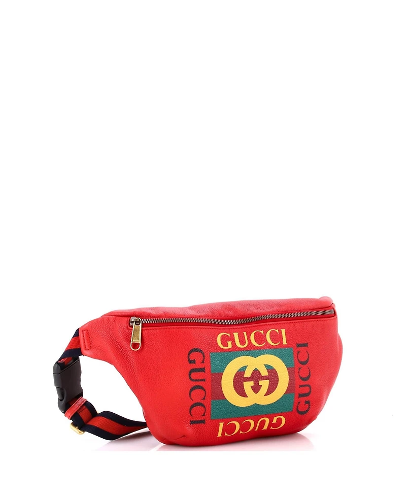 Pre-Owned Gucci Medium Logo Belt Bag Printed Leather