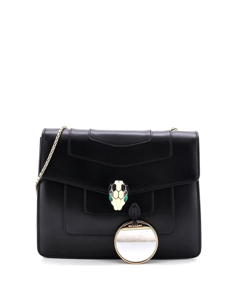 Pre-Owned Bvlgari Medium Serpenti Forever Square Shoulder Bag Leather