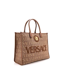 Pre-Owned Versace Large Allover Medusa Tote Printed Jacquard Canvas