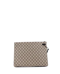 Pre-Owned Gucci Web Wristlet Clutch Gg Coated Canvas