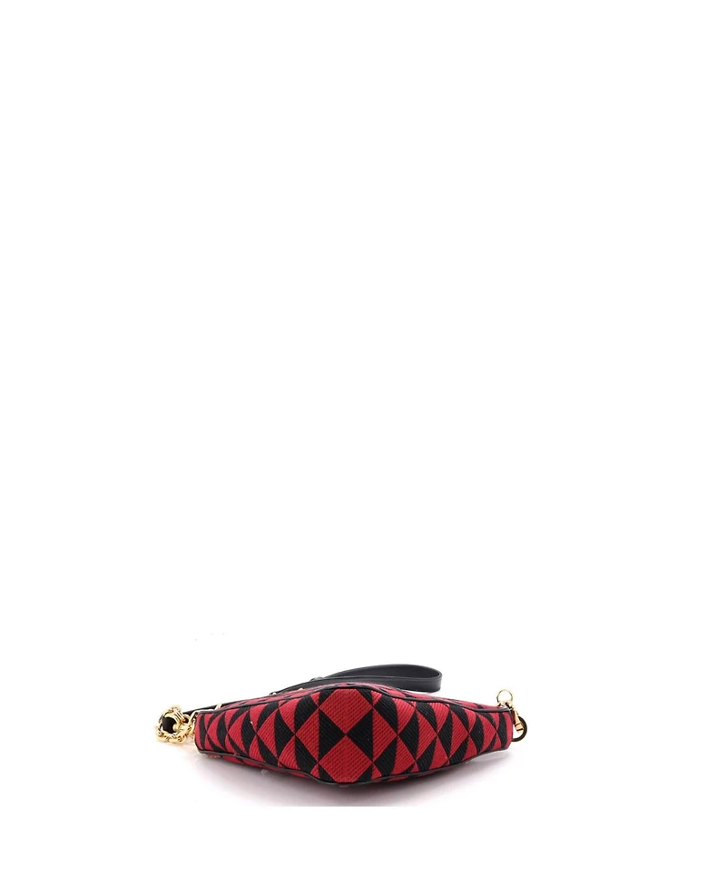 Pre-Owned Prada Mini Symbole Triangle Bag Leather and Jacquard