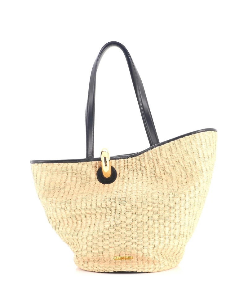 Pre-Owned Jacquemus Le Bambola Tote Bag Raffia with Leather