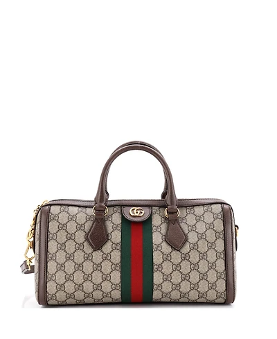 Pre-Owned Gucci Medium Ophidia Boston Bag Gg Coated Canvas