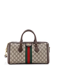 Pre-Owned Gucci Medium Ophidia Boston Bag Gg Coated Canvas