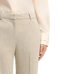 Boss by Hugo Women's Talia-Crop Slub-Weave Cropped Flared-Fit Pants