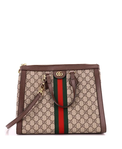 Pre-Owned Gucci Medium Ophidia Top Handle Tote Gg Coated Canvas