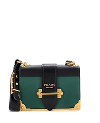 Pre-Owned Prada Small Cahier Crossbody Bag Leather and Saffiano Leather