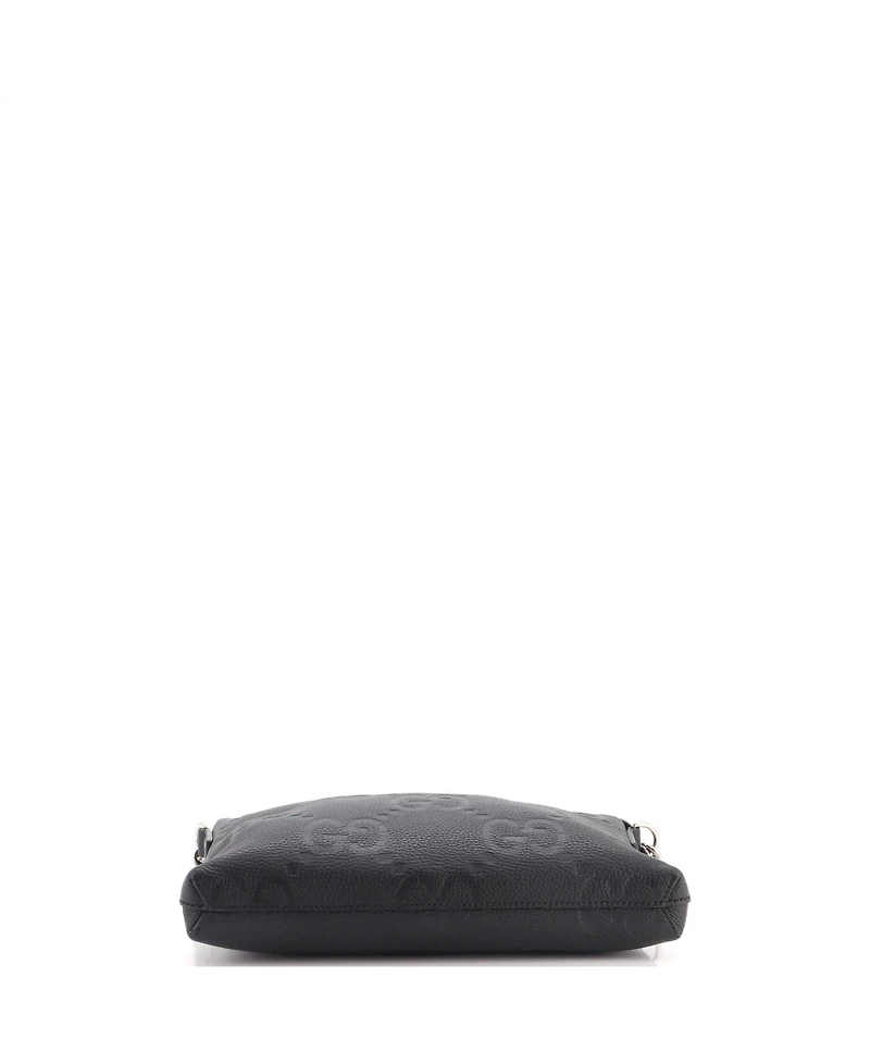 Pre-Owned Gucci Medium Zip Messenger Bag Jumbo Gg Embossed Leather