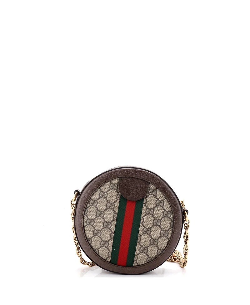 Pre-Owned Gucci Mini Ophidia Round Shoulder Bag Gg Coated Canvas
