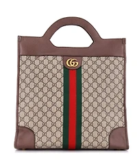 Pre-Owned Gucci Medium Ophidia Cut Out Handle Tote Gg Coated Canvas
