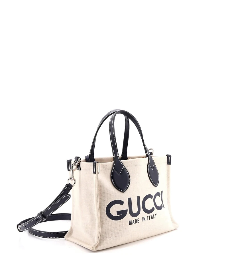 Pre-Owned Gucci Small Logo Shopper Tote Printed Canvas