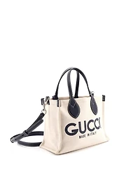 Pre-Owned Gucci Small Logo Shopper Tote Printed Canvas
