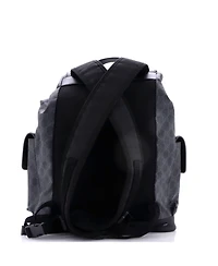 Pre-Owned Gucci Large Double Pocket Buckle Backpack Gg Coated Canvas