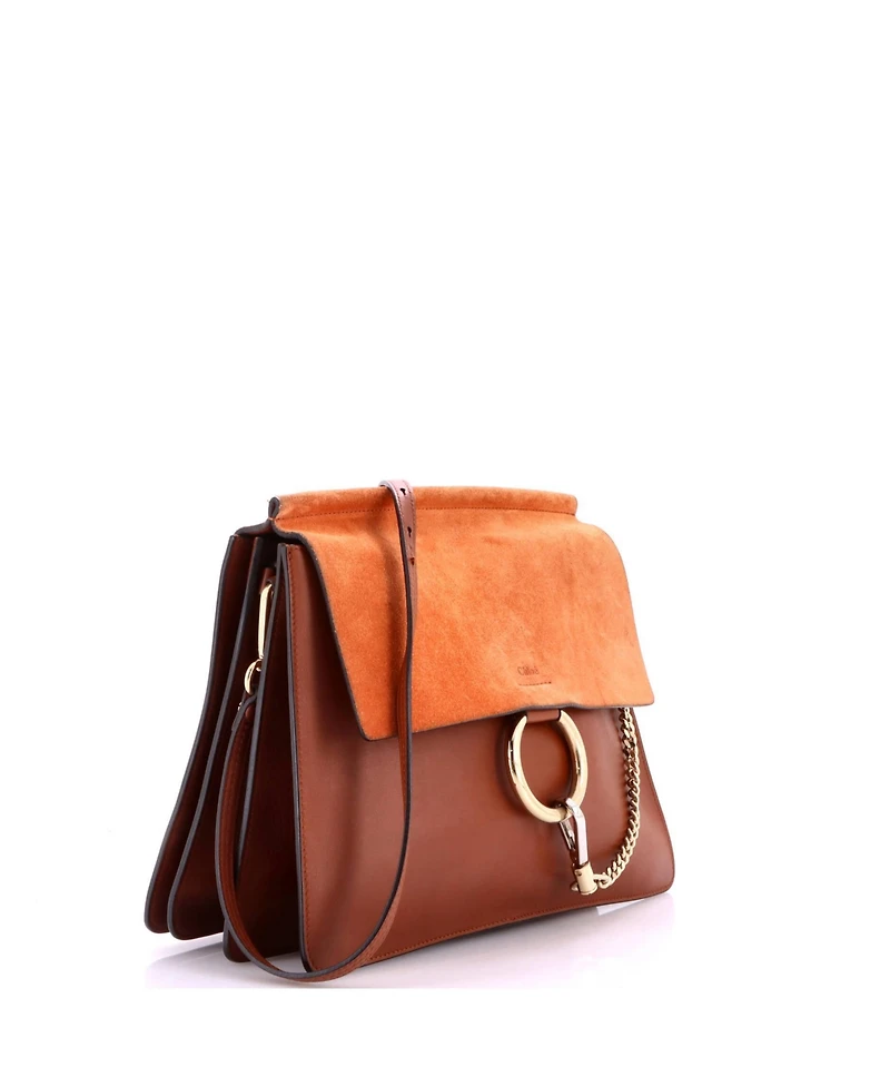 Pre-Owned Chloe Medium Faye Shoulder Bag Leather and Suede